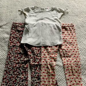 Gymboree tshirt and 2 pairs of leggings 5T